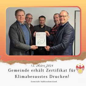 Gemeinde erhält Zertifikat für Klimabewusstes Drucken