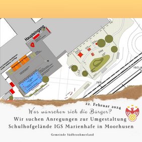 Plan des Schulfhofgeländes der IGS Marienhafe in Moorhusen