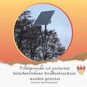 Solarbetriebene Straßenbeleuchtung